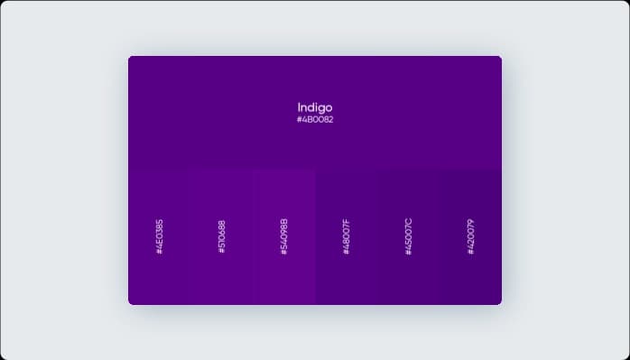 Image for Color Variations of Indigo Color