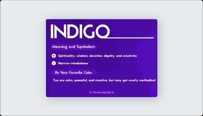 Image for Common associations with Indigo color