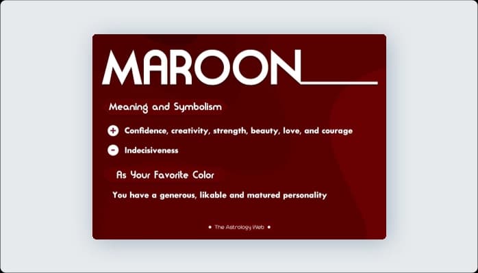 Image for Common Associations with Maroon Color