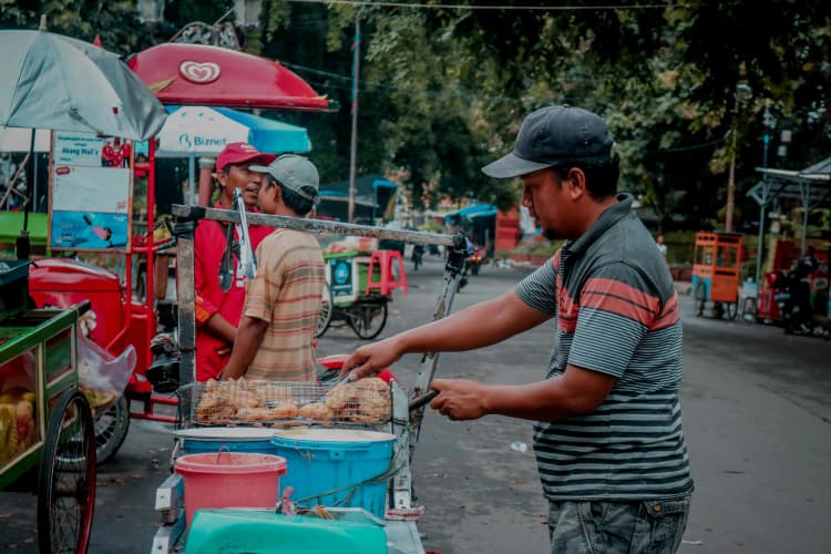 Street food vendor scene