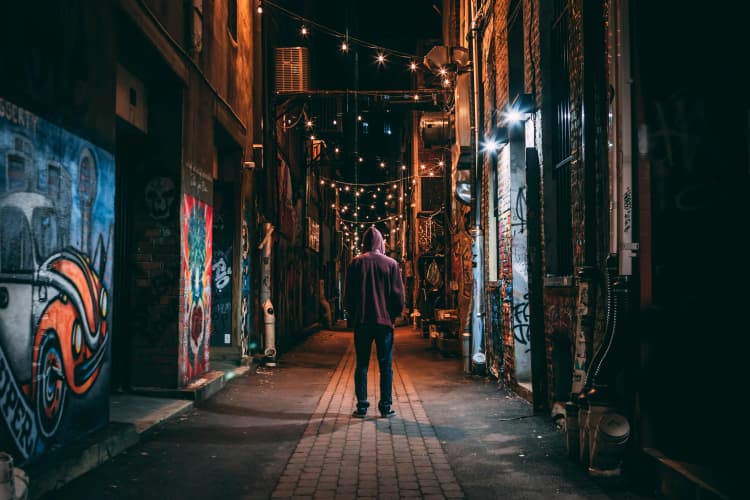 Urban Alley Night Stroll