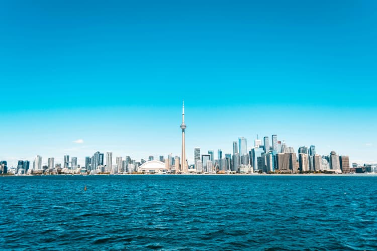 Toronto Skyline on Blue