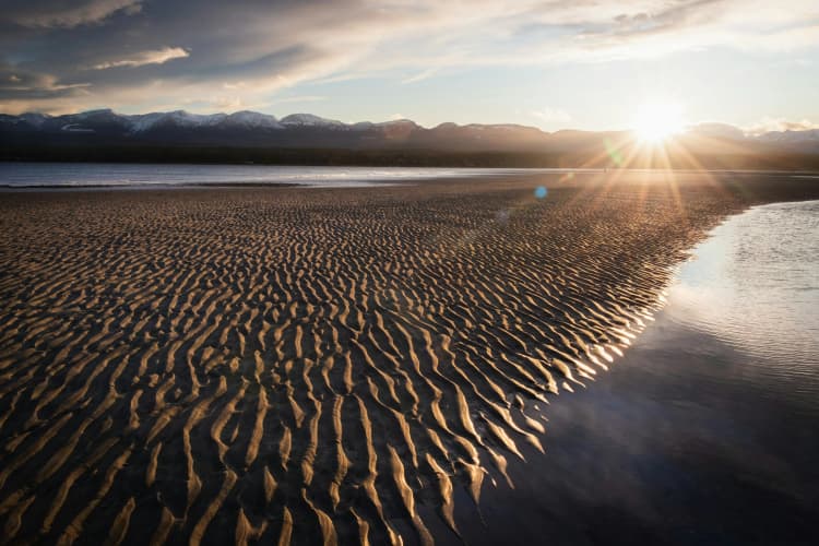 Rippled Beach at Sunset