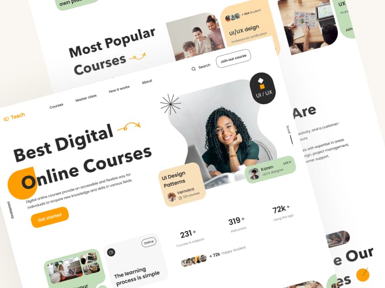 Course landing pages