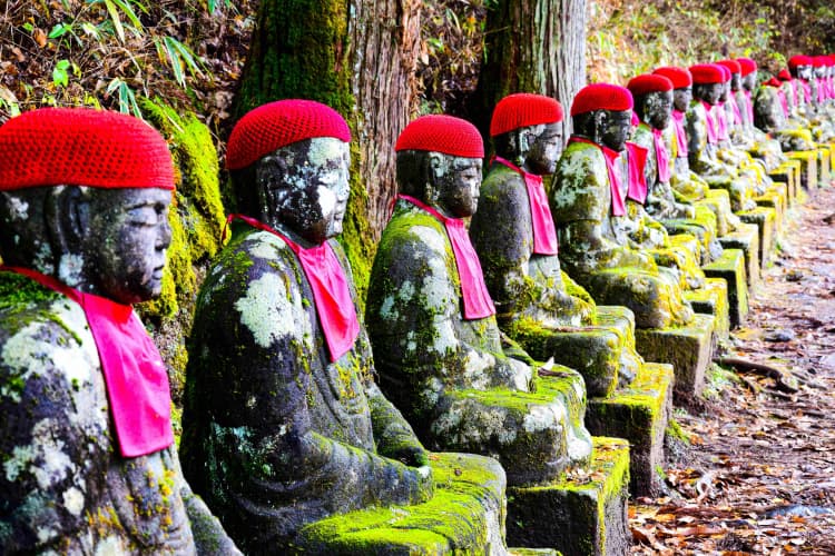 Jizo Statues in Red