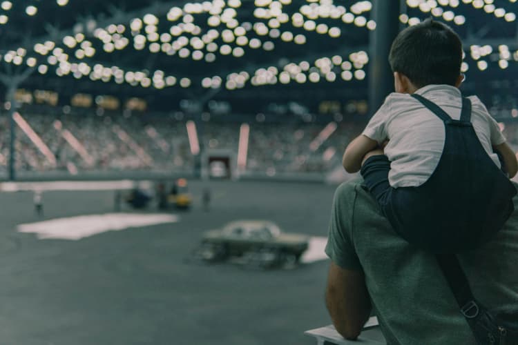 Stadium Lights and Child