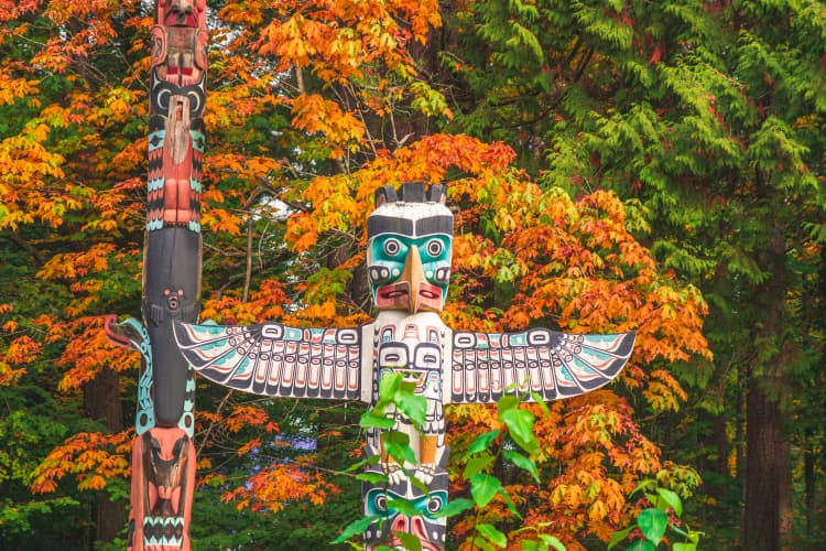 Autumn Totem in Forest