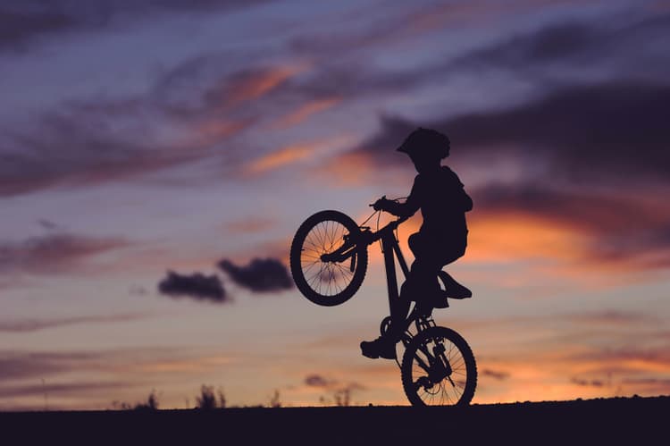 Bike Trick at Sunset