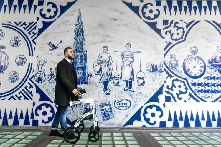 Dutch Delft Blue Mural