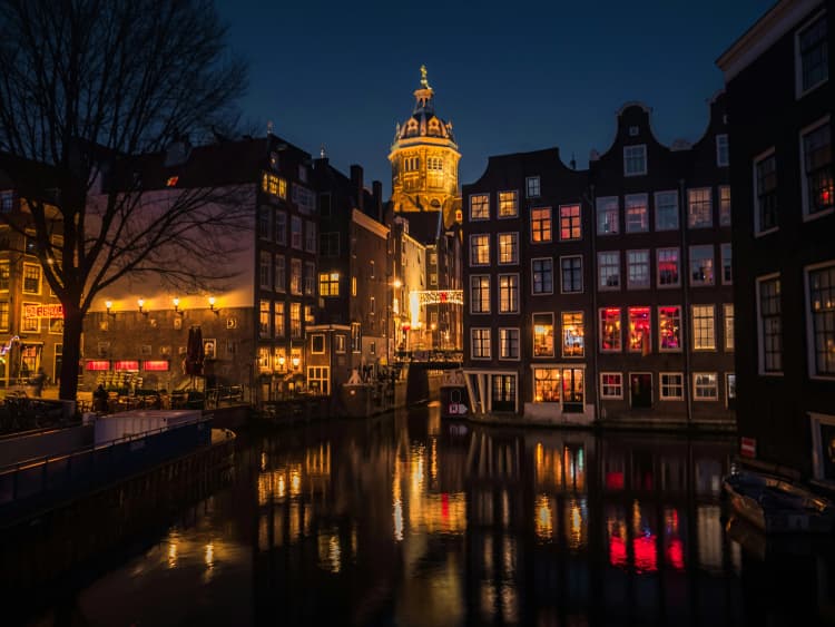 Amsterdam Canal at Night