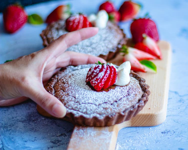 Strawberry Tart with Hand