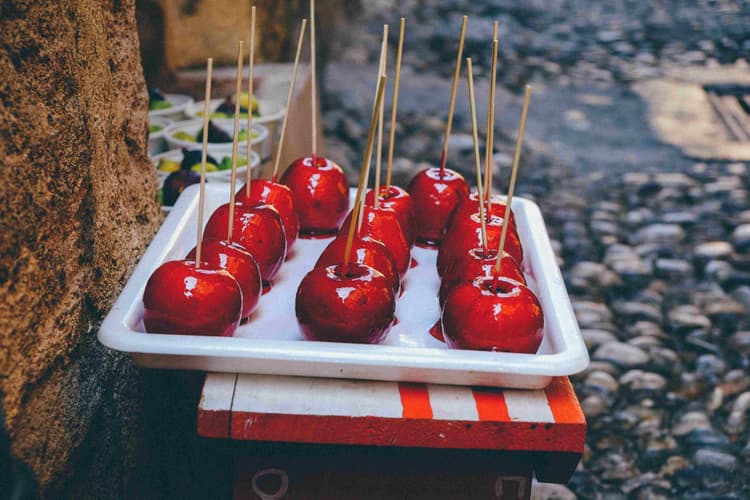 Candied Apples on Display