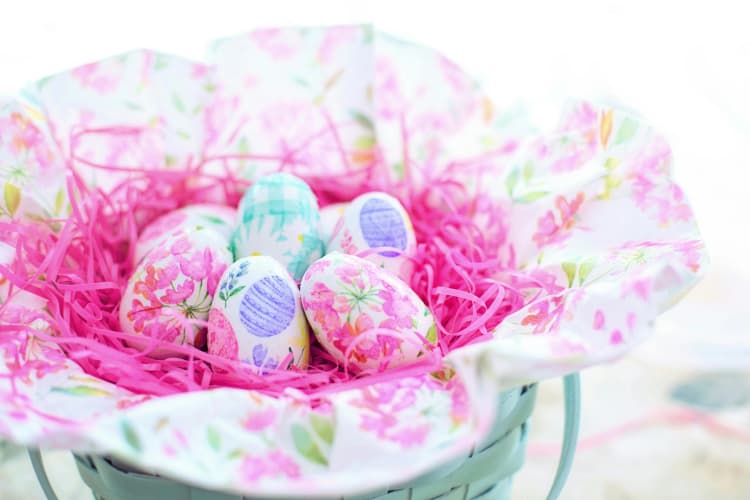 Floral Easter Eggs Basket