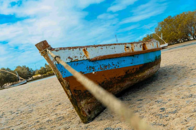 Weathered Boat on Beach