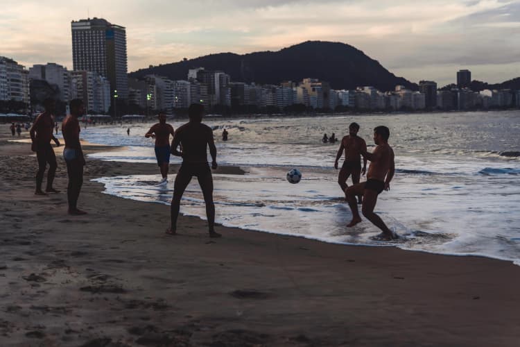 Beach Soccer at Dusk