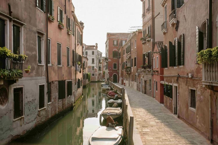 Venetian Canal with Boats